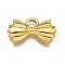 304 Stainless Steel Pendants, Bowknot Charm, Real 18K Gold Plated, 13.5x23.5x4mm, Hole: 3.5mm