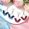 2 Pairs 2 Colors Braided Glass & 201 Stainless Steel Dangle Earrings, Flower Dangle Earrings for Women, Golden, Mixed Color, 71x31mm
