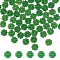 100Pcs Imitation Jade Glass Beads, Clover, Dark Green, 10.5x10.5x4mm, Hole: 1mm