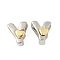 Brass Beads, Platinum & Golden, Letter Y, 10.5x9.5x7.5mm, Hole: 5x4mm