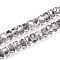 Electroplate Glass Beads Strands, Rondelle, Faceted, AB Plated, Dark Gray, 7~8x4.5~5mm, Hole: 1.2~1.4mm, about 79~81pcs/strand, 15.35~15.94''(39~40.5cm)
