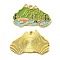 Zinc Alloy Enamel Pendants, Golden, Mountain, 19x29x1mm, Hole: 1.8mm