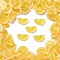 Resin Cabochons, Lemon Slice, Yellow, 7x12.5x2.5mm