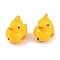 Brass Bell Pendants, with Enamel, Duck, Yellow, 21x16.5x15mm, Hole: 2mm