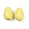 Spray Painted Wood European Beads, Large Hole Beads, Teardrop, Yellow, 24x16~17mm, Hole: 5~5.5mm