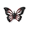 Spray Paint Alloy Rhinestones Pendants, with Enamel, Hollow Butterfly Charms, Red, 21x27.5x3mm, Hole: 2mm