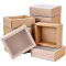 Kraft Paper Jewelry Boxes, with PVC, BurlyWood, Unfold: 33x31x0.05cm, Box Inner Size: 10.6x8.6x4cm