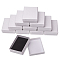 Cardboard Gift Boxes, with Black Sponge inside, Rectangle, White, 9x7x2.7cm
