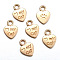 Alloy Pendants, Heart with word My Cat Charms, Light Gold, 12x8.5mm, Hole: 2mm