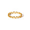 Elegant Minimalist 304 Stainless Steel Ring for Women, Real 18K Gold Plated, US Size 8(18.1mm)