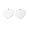 925 Sterling Silver Blank Heart Charms, Silver, 10x10x1mm, Hole: 1.2mm