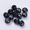 Acrylic Beads, Faceted, Round, Black, 6x5.5mm, Hole: 1.7~1.8mm, about 4200pcs/500g