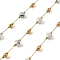 Ion Plating(IP) 304 Stainless Steel Chains, with Natural Howlite, Soldered, Cadmium Free & Lead Free, with Spool, 2~6mm
