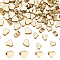 100Pcs 2 Styles Brass Beads, Heart, Real 14K Gold Plated, 4.8~6x5.8~7x3mm, Hole: 1.2~1.8mm, 50pcs/style