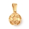 304 Stainless Steel Pendants, Football Charm, Golden, 14x10.5x10.5mm, Hole: 5x2.5mm