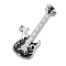 Alloy Enamel Big Pendants, Stainless Steel Color, Guitar, 56x26x2mm, Hole: 3mm