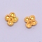 Alloy Cabochons, UV Resin Filling Materilal, Cadmium Free & Lead Free, Clover, Golden, 7x6.5x2mm