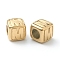 304 Stainless Steel European Beads, Large Hole Beads, Horizontal Hole, Cube with Letter, Golden, Letter.M, 8x8x8mm, Hole: 4mm