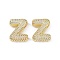 Brass Micro Pave Clear Cubic Zirconia Pendants, Letter Z, 26x26.5x7mm, hole: 3.5x2mm