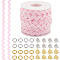 1 Strand Wave Bending Fringe Trim, Sewing Ribbon, with 32Pcs 2 Colors Iron Ribbon Crimp Ends and 64Pcs 2 Colors Jump Rings, Pearl Pink, 1/4 inch~3/8 inch(5~8.5mm)