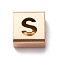 Ion Plating(IP) 304 Stainless Steel Square Slide Charms, Rose Gold, Letter S, 9x8x4mm, Hole: 3.5x8.5mm