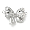 Brass Micro Pave Clear Cubic Zirconia Connector Charms, Butterfly, Real Platinum Plated, 18.5x24x5mm, Hole: 1.5mm