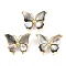 Brass Shell Brooch, Rack Plating, Butterfly, Black, 24x31mm