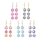Boucles d'oreilles pendantes triple cube de perles de verre EJEW-JE04738-1