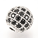 Perles de zircone cubique micro pave en Laiton ZIRC-Q013-10mm-143P-2