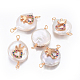 Conectores de eslabones de perlas naturales PEAR-E013-08-2