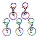 Aufgeteilte Schlüsselringe aus Legierung mit Gestellbeschichtung in Regenbogenfarben PALLOY-N163-181-1