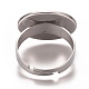 Adjustable 201 Stainless Steel Finger Rings Components STAS-I137-10P-01A-3