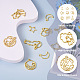 Cheriswelry 36 stücke 9 stile legierung lünette anhänger mit offener rückseite FIND-CW0001-22-4
