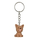 樹脂犬チャームキーホルダー  鉄のリング付き  ミックスカラー  8.2~8.4cm  4個/セット KEYC-JKC00618-4