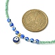 Collier pendentif mauvais œil au chalumeau avec chaînes de perles de graines de verre pour femmes NJEW-JN04419-4