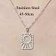 201 Stainless Steel Hollow Sun Pendant Necklace NJEW-OY001-81-3