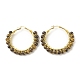 Natural Tiger Eye Beaded Hoop Earrings for Women EJEW-C003-03B-RS-1