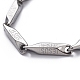 Unisex 304 Stainless Steel Bar Link Chain Bracelets BJEW-L637-38B-P-2