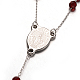 Cruz 304 de collares de abalorios del rosario de acero inoxidable NJEW-L414-37B-3