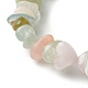 Braccialetti elasticizzati con perline di chip di morganite naturale per bambini BJEW-JB06388-10-4
