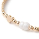 Braccialetti con perline intrecciate in ottone e perle naturali BJEW-JB09721-01-3