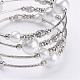 Glass Pearl Bead Wrap Bracelets BJEW-JB02860-01-2