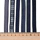 18 ヤード 6 スタイルのポリエステル リボン  DIY手作りクラフト用  髪のちょう結びとギフトの装飾  青色のカラーパレット  プルシアンブルー  3/8~1/2インチ（9~12mm）  約3ヤード/スタイル SRIB-Q022-E04-2