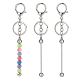 2 Stück perlenbesetzter Messingstab-Schlüsselanhänger für die Schmuckherstellung KEYC-CJ0001-04-1