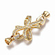 Brass Micro Pave Clear Cubic Zirconia Fold Over Clasps X-KK-T063-104G-NF-2