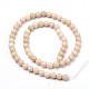 Facetas de madera petrificada naturales hebras de perlas redondas G-L377-35-6mm-2