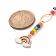 Alloy Enamel Rainbow Charm Knitting Row Counter Chains HJEW-JM00826-2