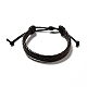 Bracelets de cordon tressé en similicuir pu pour femmes BJEW-M290-01K-2