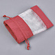 綿＆オーガンジーの梱包袋巾着袋  レッド  13.1~14.5x9.5~10cm ABAG-S004-09C-10x14-3