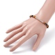 Round Natural Tiger Eye Beads Stretch Bracelet for Girl Women BJEW-JB07151-02-3